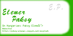 elemer paksy business card